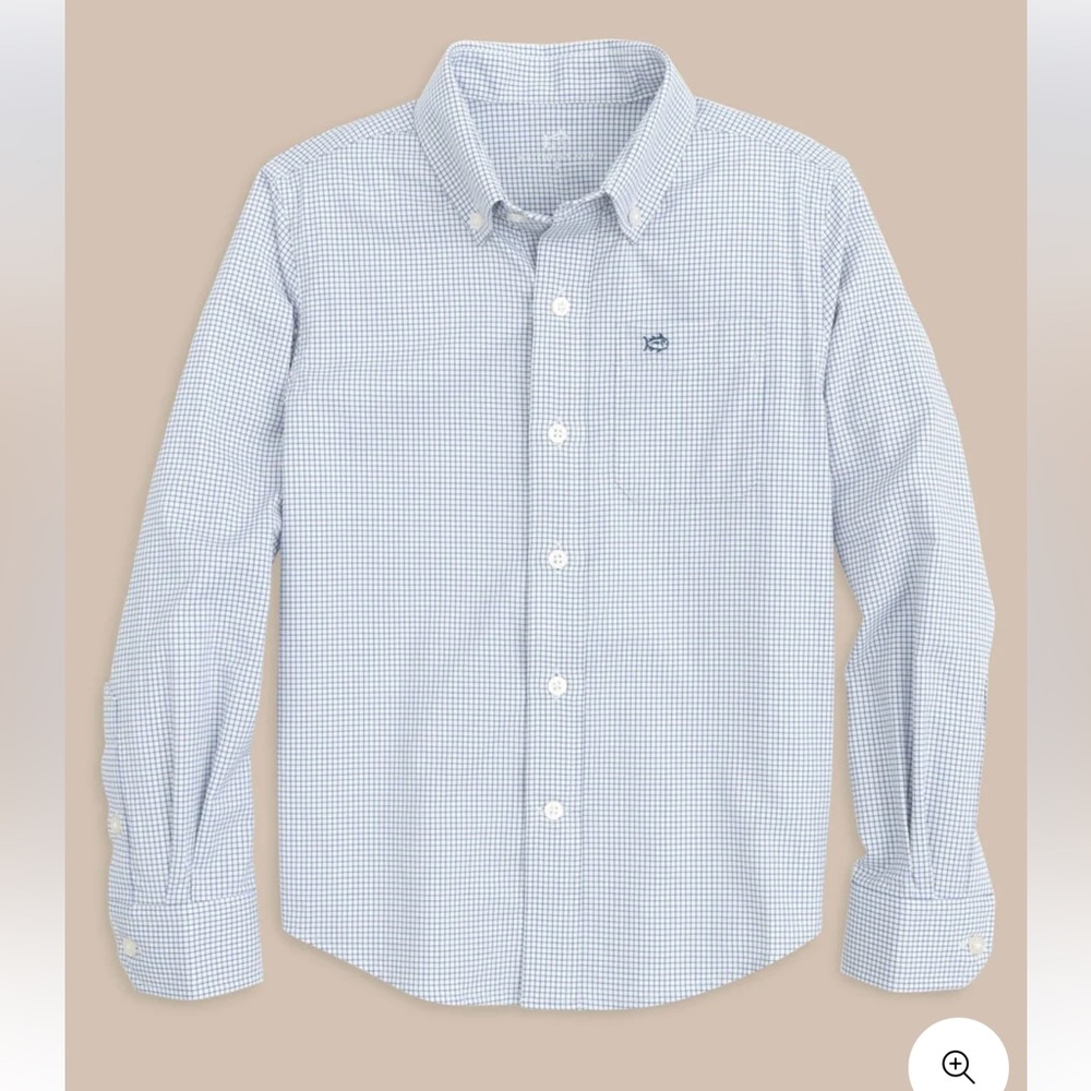 Boys Southern Tide Intercoastal Rosemont Tattersall Sport Shirt